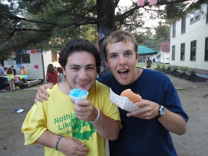 David with friend at camp